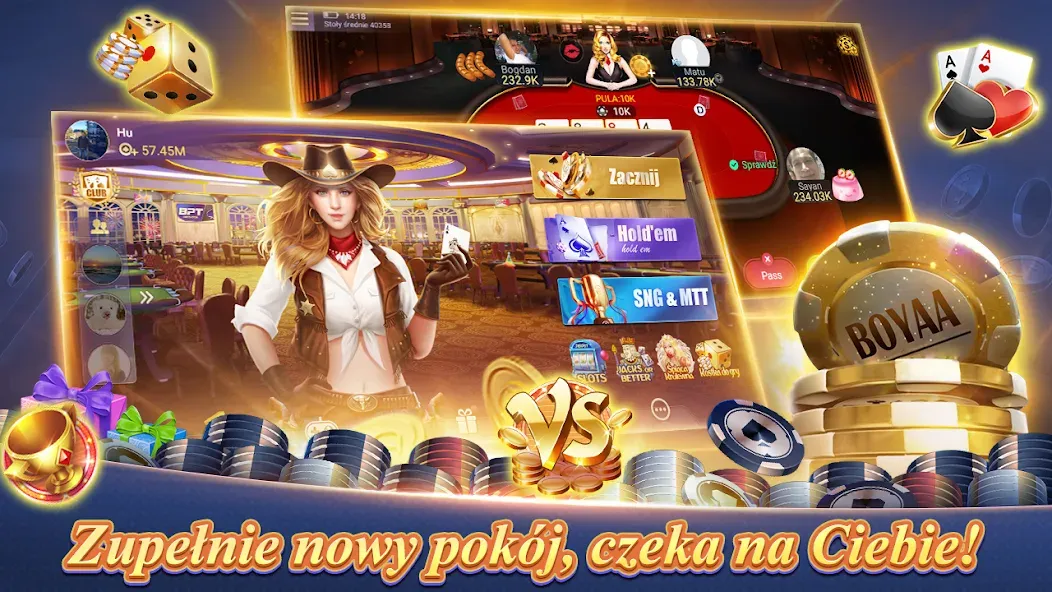 Взломанная Texas Poker Polski  (Boyaa) (Техасский Покер Польский)  [МОД Бесконечные монеты] — последняя версия apk на Андроид screen 3