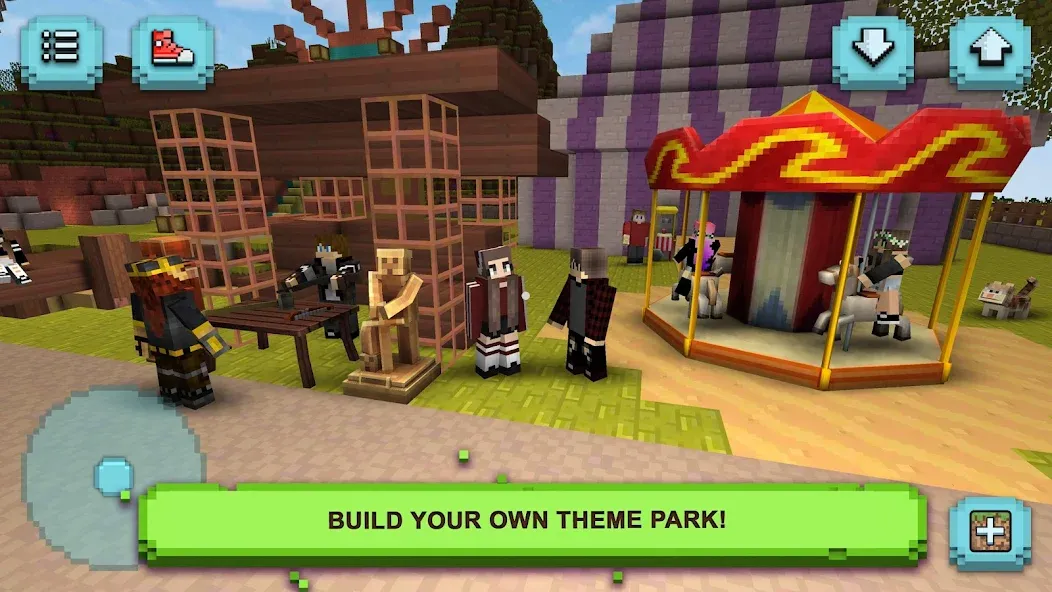 Взломанная Theme Park Craft: Build & Ride  [МОД Много монет] — последняя версия apk на Андроид screen 2
