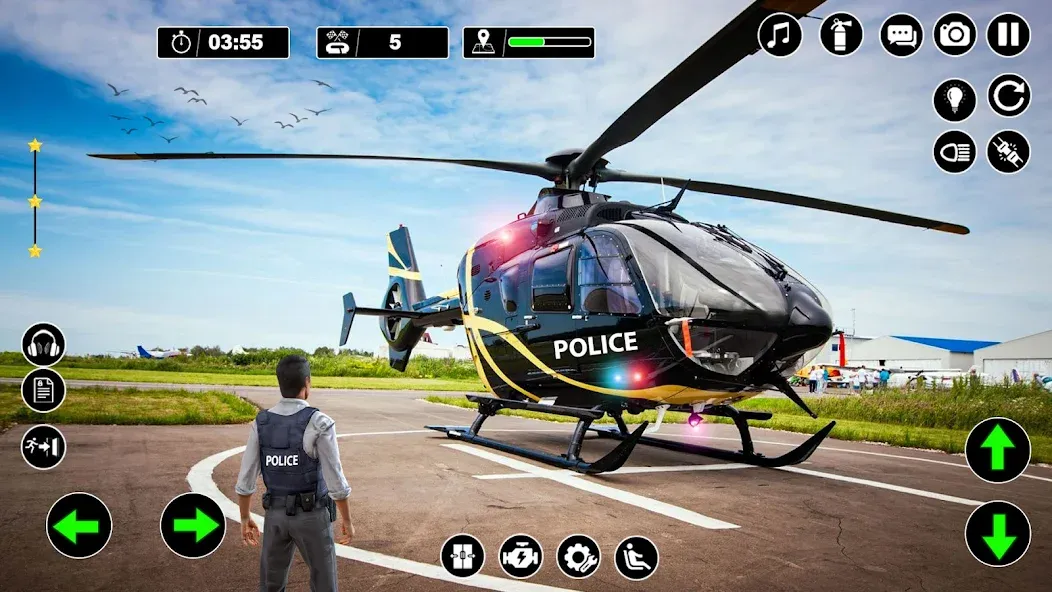 Скачать взломанную Police Helicopter Chase Game  [МОД Все открыто] — последняя версия apk на Андроид screen 1