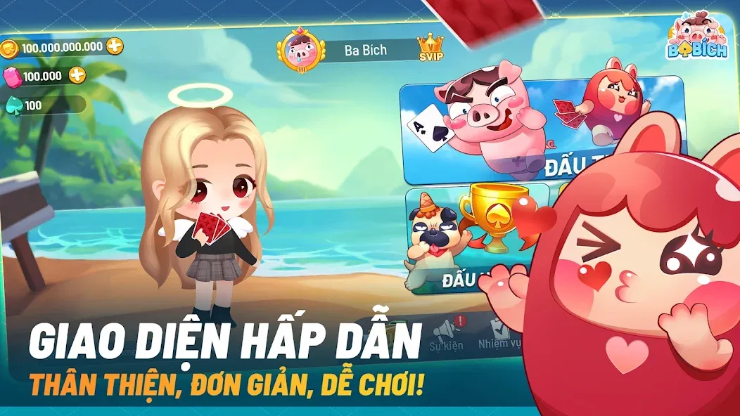 Взлом Ba Bich — Tien Len Mien Nam  [МОД Unlocked] — последняя версия apk на Андроид screen 1