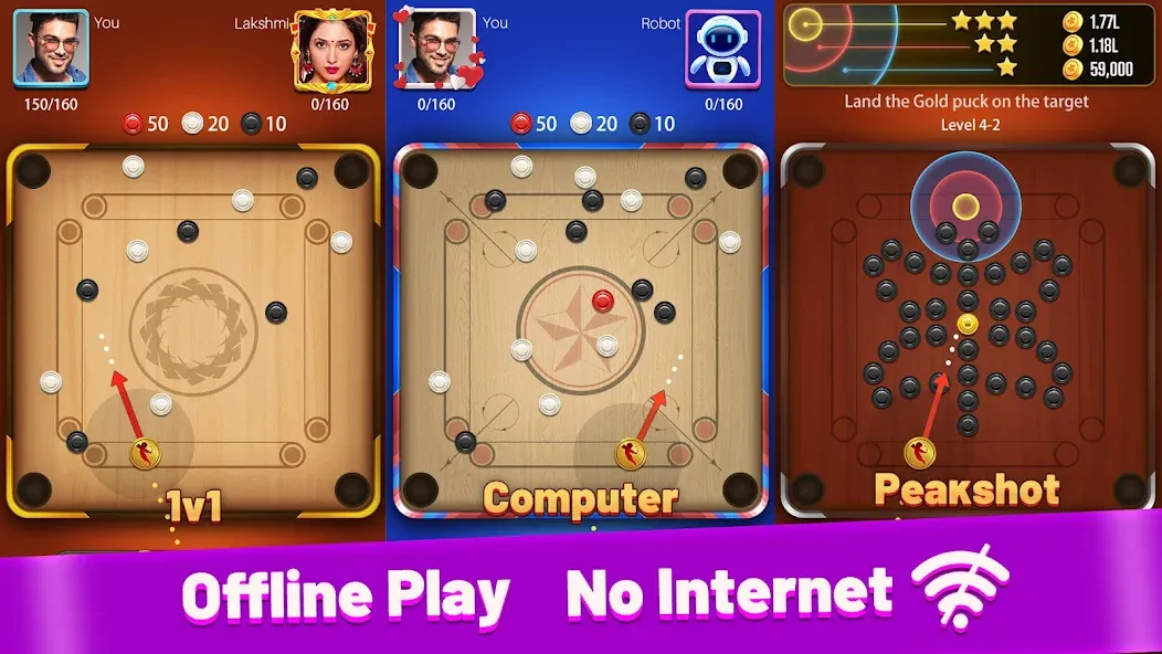 Скачать взлом Carrom Meta-Board Disc Game (Карром Мета)  [МОД Unlimited Money] — последняя версия apk на Андроид screen 2