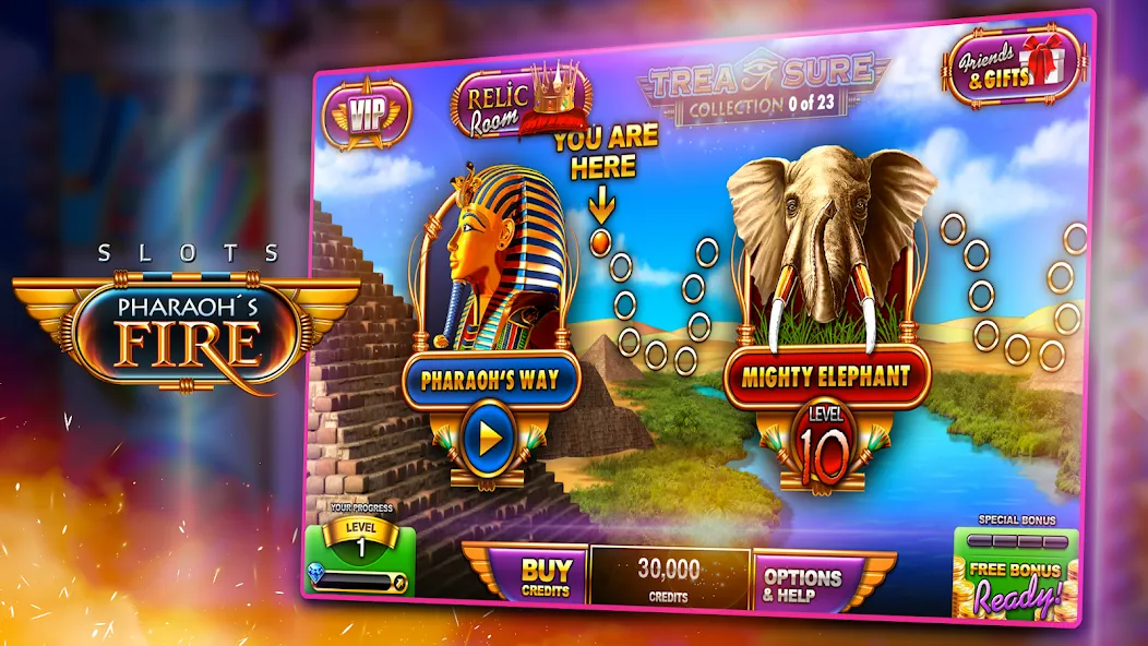 Скачать взломанную Slots — Pharaoh's Fire (Слоты)  [МОД Menu] — полная версия apk на Андроид screen 1