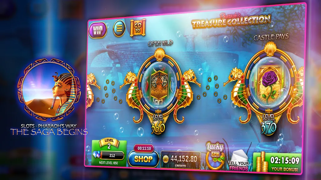 Скачать взломанную Slots — Pharaoh's Way Casino (Слоты)  [МОД Много монет] — полная версия apk на Андроид screen 2