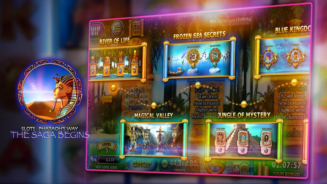 Скачать взломанную Slots — Pharaoh's Way Casino (Слоты)  [МОД Много монет] — полная версия apk на Андроид screen 5