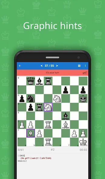 Взломанная Mate in 2 (Chess Puzzles)  [МОД Все открыто] — последняя версия apk на Андроид screen 2