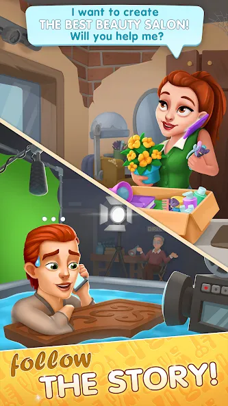 Взломанная Beauty Tycoon: Hair Salon Game (Бьюти Тайкун)  [МОД Много монет] — последняя версия apk на Андроид screen 1