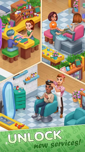 Взломанная Beauty Tycoon: Hair Salon Game (Бьюти Тайкун)  [МОД Много монет] — последняя версия apk на Андроид screen 3