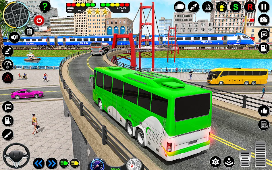 Взлом City Bus Simulator 3D Bus Game (Симулятор городского автобуса 3D  игра   )  [МОД Все открыто] — последняя версия apk на Андроид screen 4