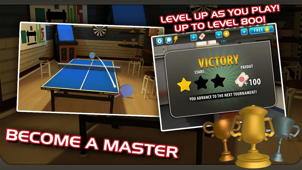 Взломанная Ping Pong Masters (Пингпонг мастера)  [МОД Unlimited Money] — полная версия apk на Андроид screen 3