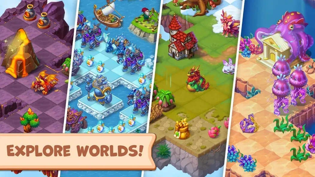 Скачать взломанную Mergest Kingdom: Merge game  [МОД Unlocked] — стабильная версия apk на Андроид screen 2