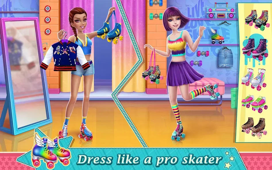 Скачать взломанную Roller Skating Girls  [МОД Меню] — полная версия apk на Андроид screen 1