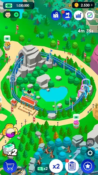 Взломанная Idle Theme Park Tycoon (Айдел Тем Парк Тайкун)  [МОД Много денег] — полная версия apk на Андроид screen 4