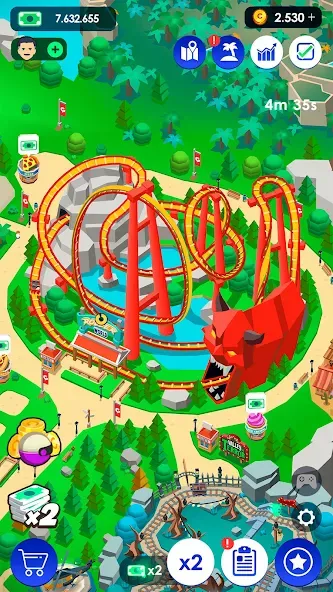 Взломанная Idle Theme Park Tycoon (Айдел Тем Парк Тайкун)  [МОД Много денег] — полная версия apk на Андроид screen 5