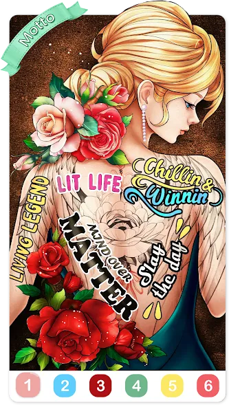 Взлом Tattoo Coloring games  [МОД Unlocked] — полная версия apk на Андроид screen 5