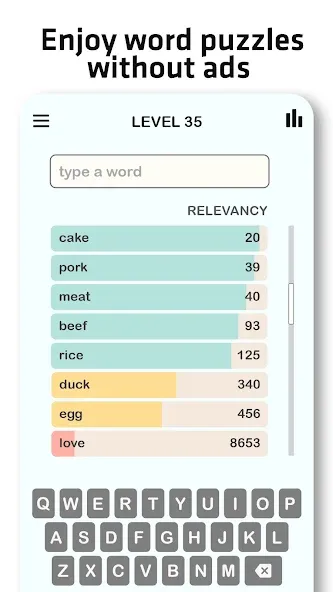 Взломанная Contexto — Similar Word (Контекст)  [МОД Все открыто] — последняя версия apk на Андроид screen 5