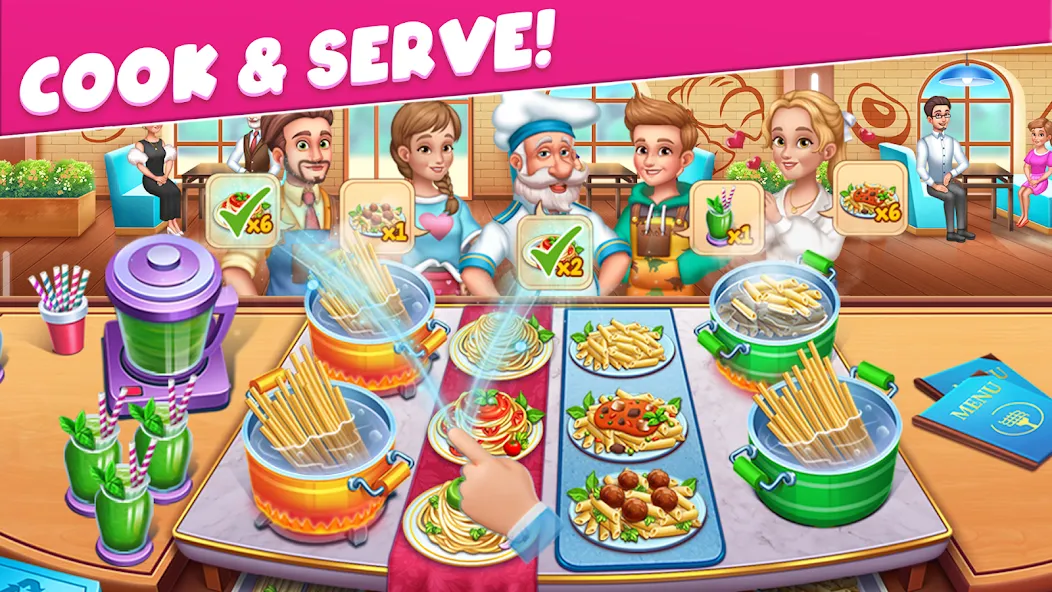 Скачать взлом Cooking Taste Restaurant Games  [МОД Mega Pack] — стабильная версия apk на Андроид screen 3