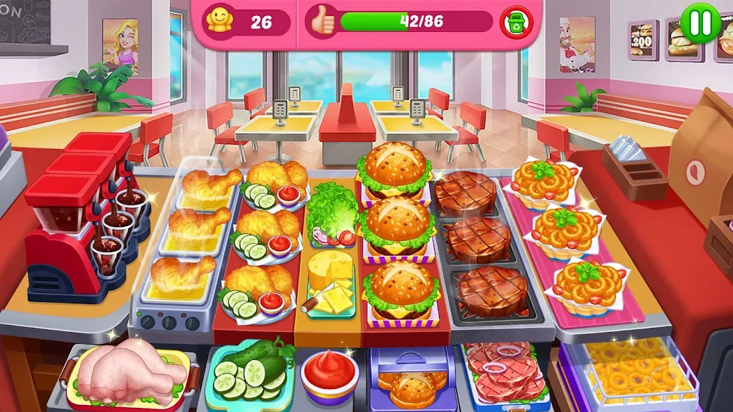 Взломанная Crazy Cooking Diner: Chef Game (Крейзи кукинг дайнер)  [МОД Много денег] — стабильная версия apk на Андроид screen 1