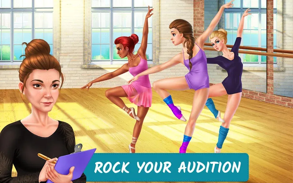 Взломанная Dance School Stories  [МОД Mega Pack] — полная версия apk на Андроид screen 1