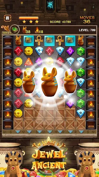 Взлом Jewel Ancient Pyramid Treasure  [МОД Бесконечные монеты] — полная версия apk на Андроид screen 2