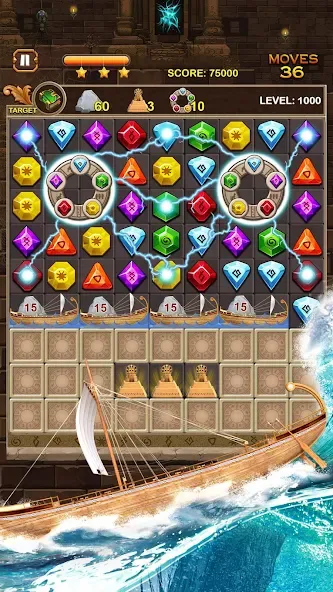 Взлом Jewel Ancient Pyramid Treasure  [МОД Бесконечные монеты] — полная версия apk на Андроид screen 3