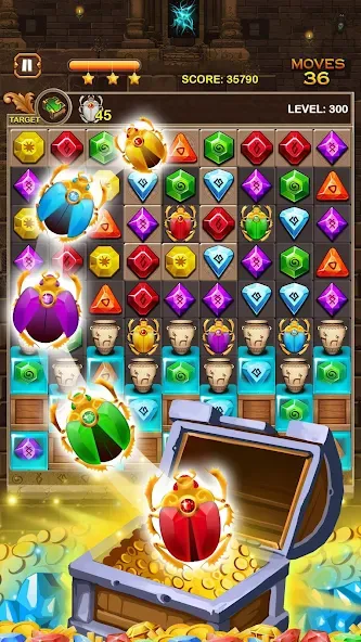 Взлом Jewel Ancient Pyramid Treasure  [МОД Бесконечные монеты] — полная версия apk на Андроид screen 5