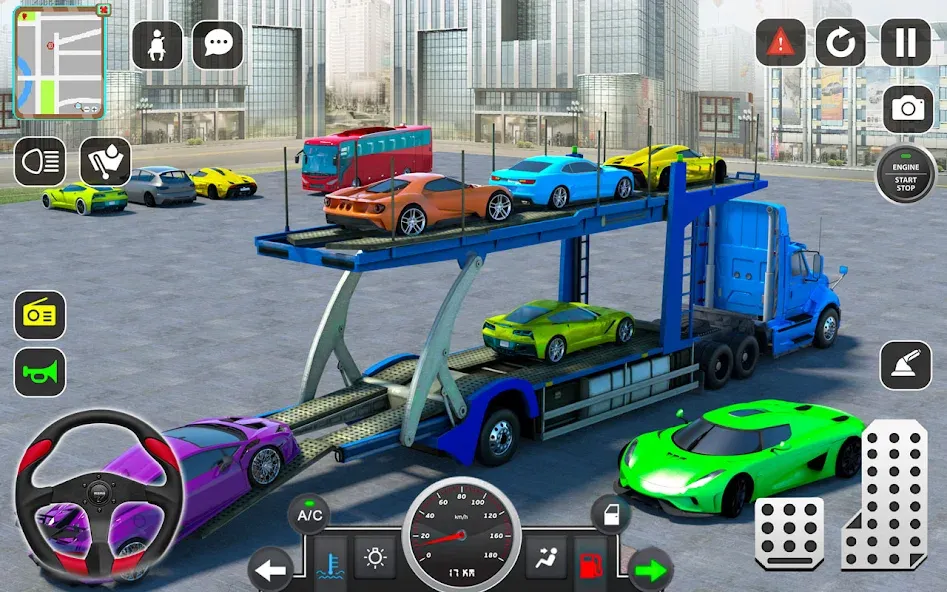 Взломанная Trailer Truck Car Transport 3D  [МОД Menu] — последняя версия apk на Андроид screen 1