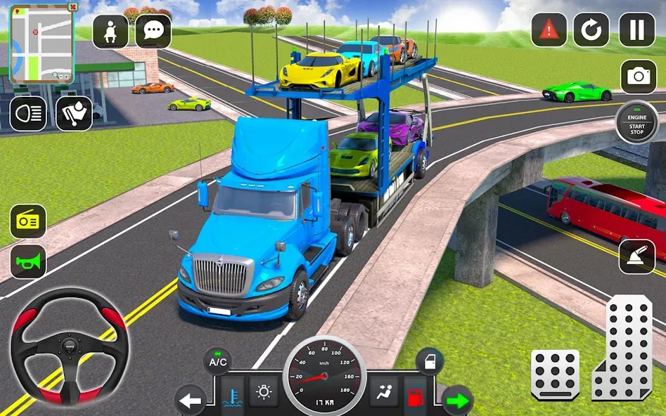 Взломанная Trailer Truck Car Transport 3D  [МОД Menu] — последняя версия apk на Андроид screen 2