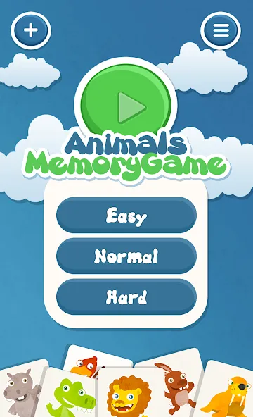 Скачать взломанную Animals memory game for kids  [МОД Много монет] — последняя версия apk на Андроид screen 1