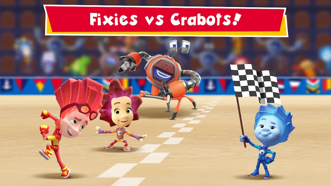 Скачать взлом Fixies vs Crabots: Cool Game!  [МОД Unlocked] — полная версия apk на Андроид screen 1