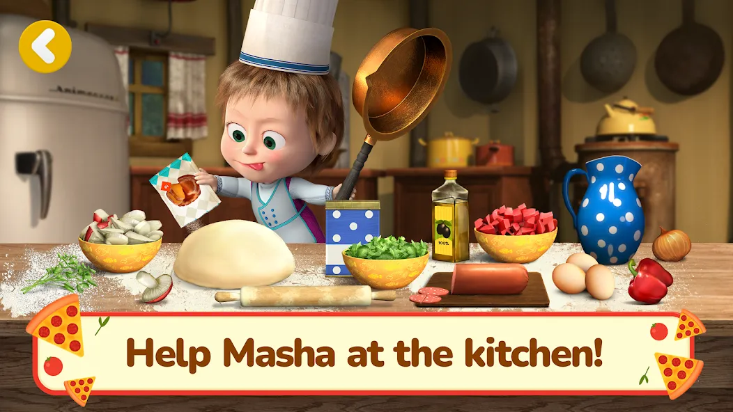 Скачать взломанную Masha and the Bear Pizza Maker  [МОД Меню] — стабильная версия apk на Андроид screen 1