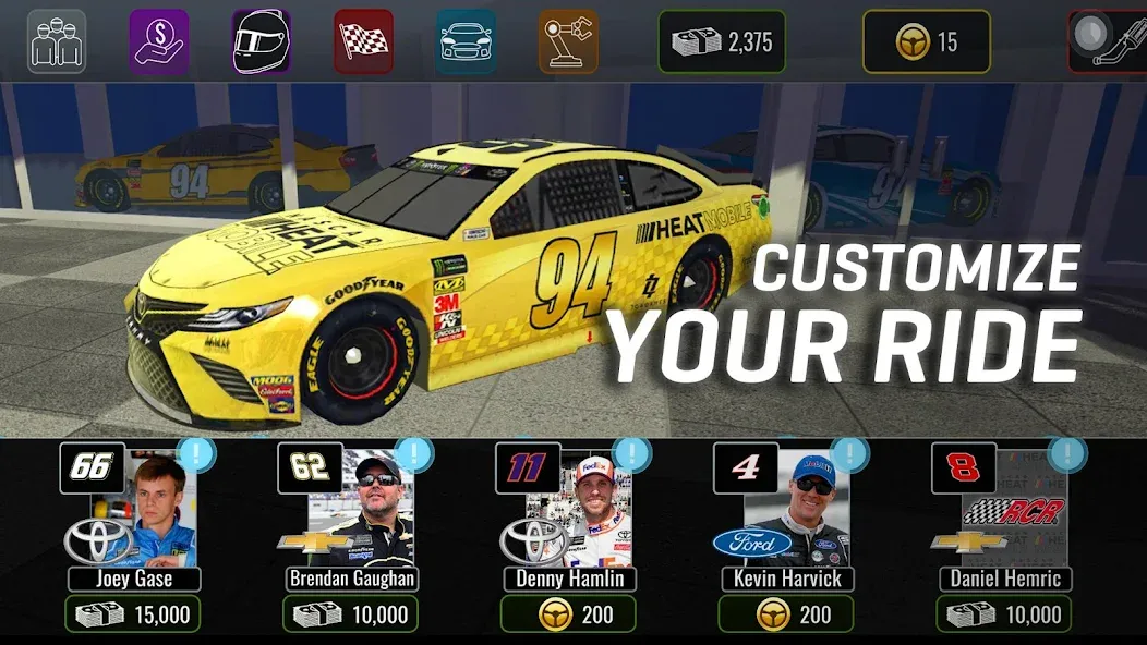 Скачать взлом NASCAR Heat Mobile (НАСКАР Хит Мобилай)  [МОД Unlimited Money] — полная версия apk на Андроид screen 2