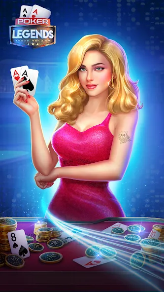 Скачать взлом Poker Legends — Texas Hold'em (Покер Легенды)  [МОД Unlimited Money] — полная версия apk на Андроид screen 1