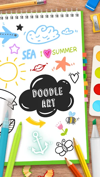 Скачать взломанную Draw Doodle — Kids drawing  [МОД Бесконечные деньги] — полная версия apk на Андроид screen 1