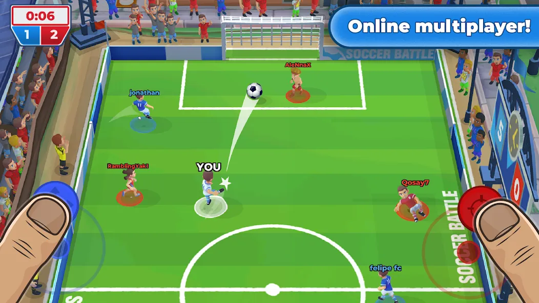 Скачать взломанную Soccer Battle —  PvP Football  [МОД Меню] — последняя версия apk на Андроид screen 1