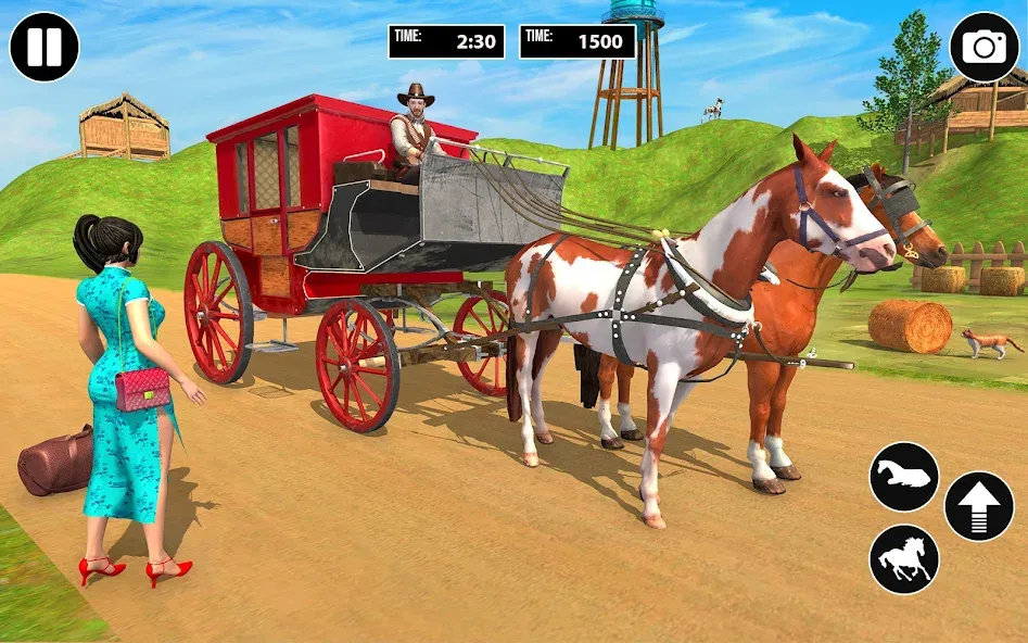 Скачать взломанную Horse Cart Taxi Transport Game  [МОД Unlimited Money] — последняя версия apk на Андроид screen 5