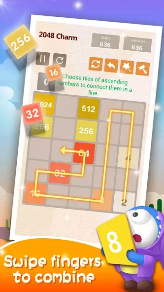 Скачать взломанную Number Charm: Slide Puzzle (Две тысячи сорок восемь)  [МОД Menu] — стабильная версия apk на Андроид screen 2