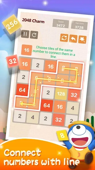 Скачать взломанную Number Charm: Slide Puzzle (Две тысячи сорок восемь)  [МОД Menu] — стабильная версия apk на Андроид screen 3