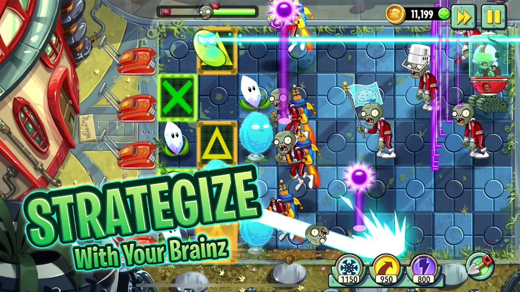 Взломанная Plants vs. Zombies™ 2  [МОД Mega Pack] — полная версия apk на Андроид screen 1