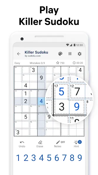 Взломанная Killer Sudoku by Sudoku.com (Киллер Судоку)  [МОД Бесконечные монеты] — стабильная версия apk на Андроид screen 1