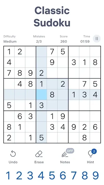 Взломанная Sudoku.com — Classic Sudoku  [МОД Unlocked] — стабильная версия apk на Андроид screen 1