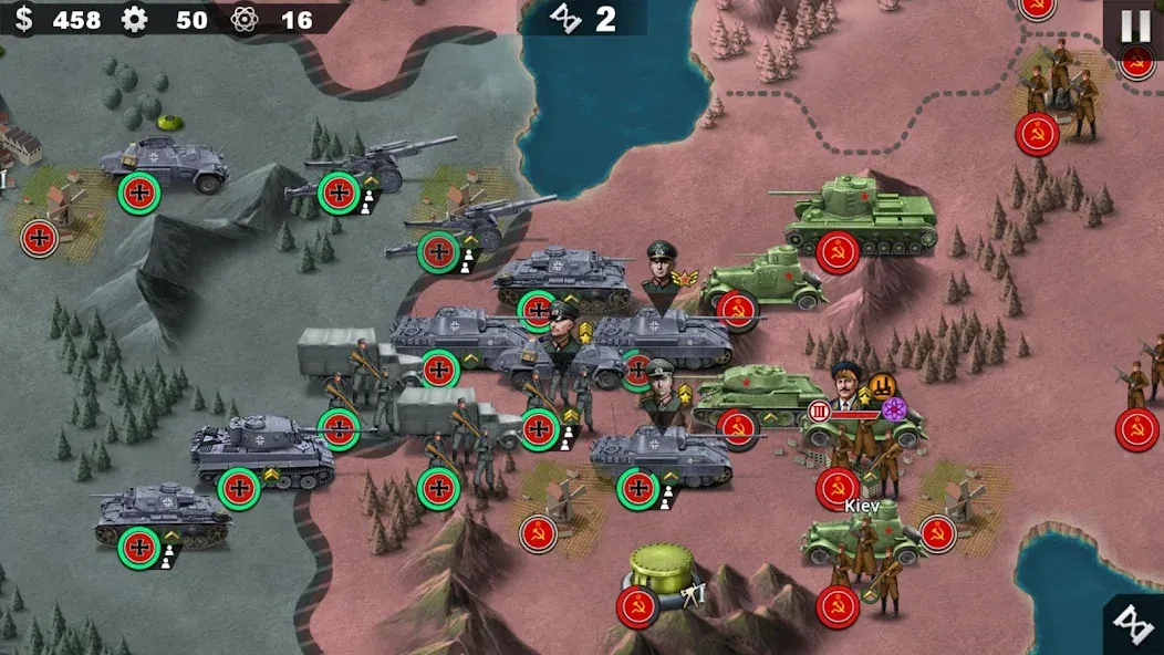 Скачать взломанную World Conqueror 4-WW2 Strategy (Ворлд Конкерор 4)  [МОД Unlocked] — полная версия apk на Андроид screen 1