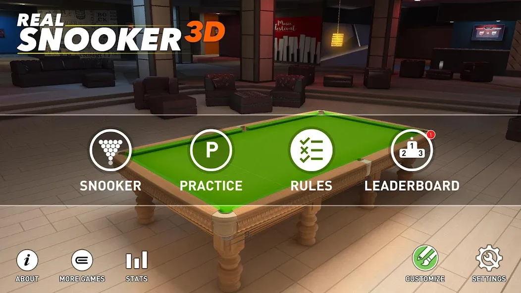 Скачать взломанную Real Snooker 3D (Реал Снукер 3D)  [МОД Mega Pack] — полная версия apk на Андроид screen 5