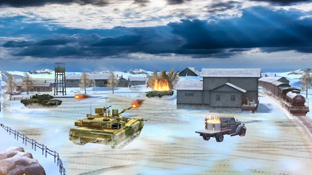 Взломанная Tank Battle Army Games 2023  [МОД Все открыто] — стабильная версия apk на Андроид screen 1