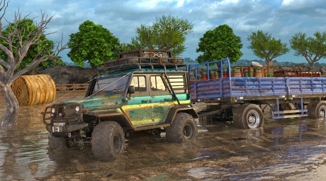 Взломанная Offroad Mud Truck Driving Sim  [МОД Все открыто] — стабильная версия apk на Андроид screen 2