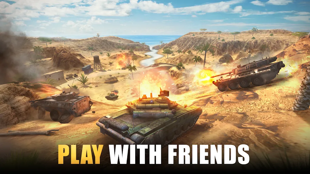 Скачать взломанную Tank Force: Tank games blitz  [МОД Много денег] — последняя версия apk на Андроид screen 1