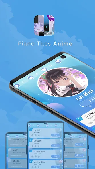 Скачать взлом Piano Anime Tiles Music (Пиано Аниме Плитки Музыка)  [МОД Unlimited Money] — полная версия apk на Андроид screen 1