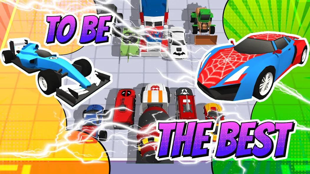 Скачать взломанную Superhero Car Merge Battle  [МОД Menu] — стабильная версия apk на Андроид screen 1