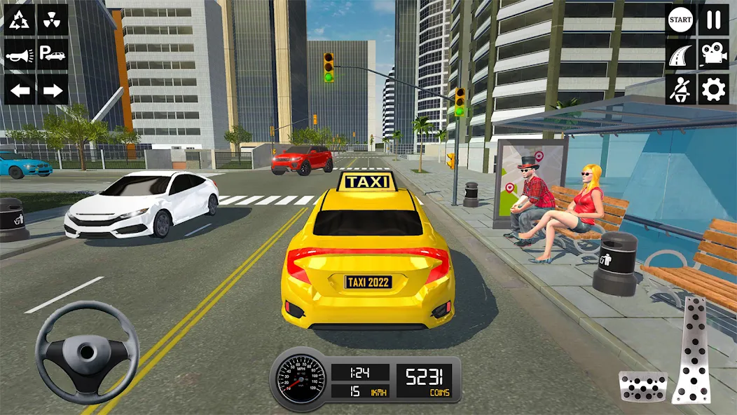 Скачать взломанную Taxi Simulator 3d Taxi Sim  [МОД Меню] — полная версия apk на Андроид screen 2