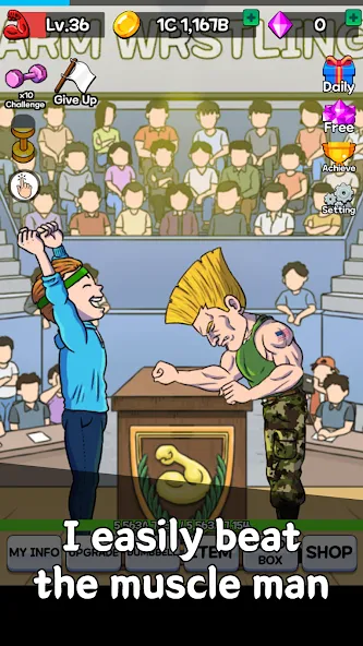 Взломанная Arm Wrestling Clicker (Армреслинг Кликер)  [МОД Бесконечные деньги] — стабильная версия apk на Андроид screen 5