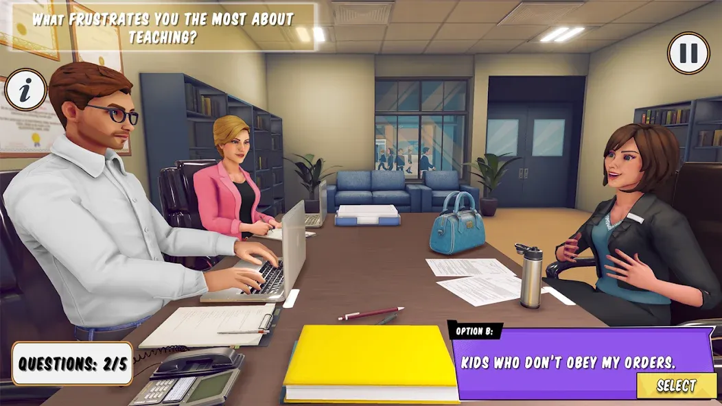 Скачать взломанную High School Teacher Simulator  [МОД Unlimited Money] — последняя версия apk на Андроид screen 1